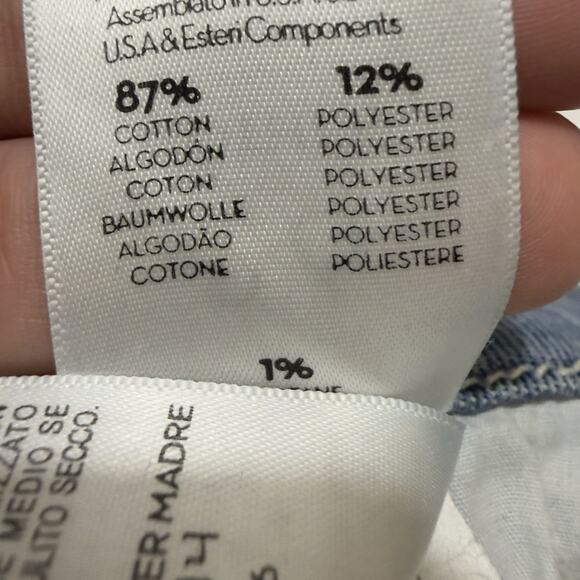 Mother Women’s High‑Waisted Looker Crop Jeans Size 26 Chatterbox Knee Rips - Picture 11 of 14